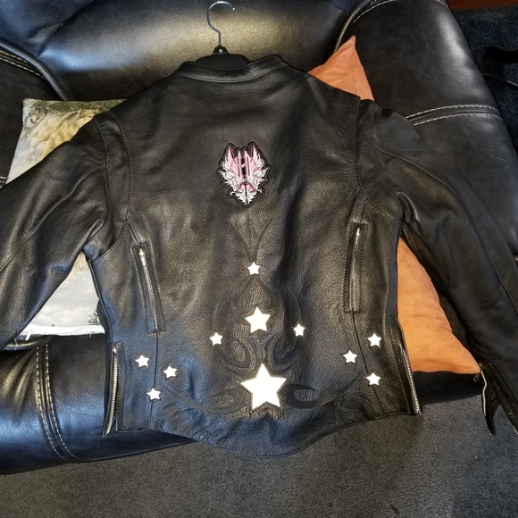 Milwaukee Leather Reflective Star Moto Jacket 🏍 NWOT - Give Giving Condition - Picture 4 of 7